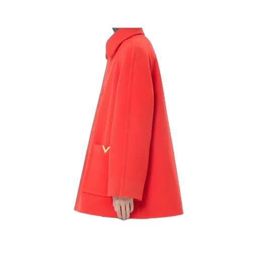 Valentino Logo Plaque Button-Up Coat