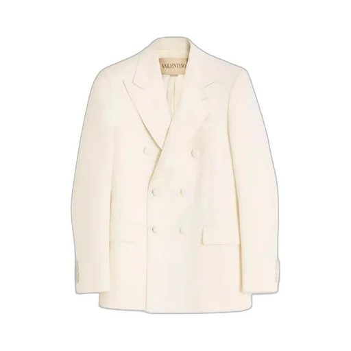 Double-Breasted Peak-Lapel Blazer
