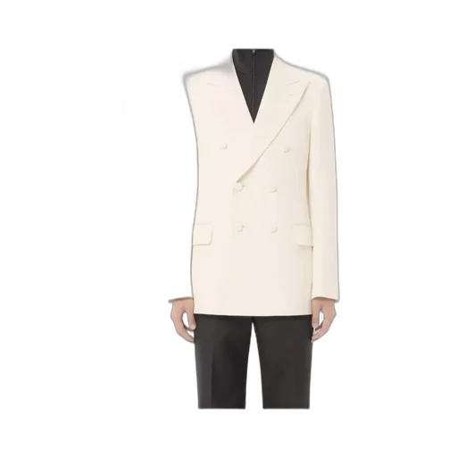 Double-Breasted Peak-Lapel Blazer