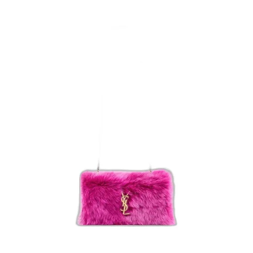 Saint Laurent Logo Plaque Fluffy Shoulder Bag