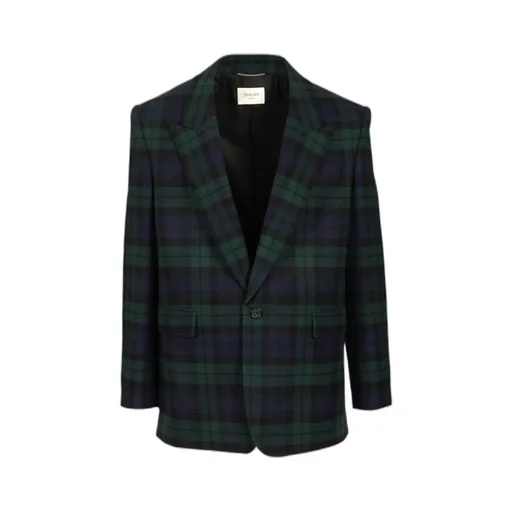 Saint Laurent Tartan Single-Breasted Jacket
