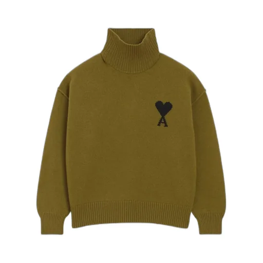 Ami Paris Ami De Coeur Funnel Knitted Jumper