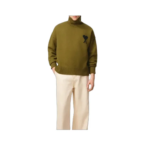 Ami Paris Ami De Coeur Funnel Knitted Jumper