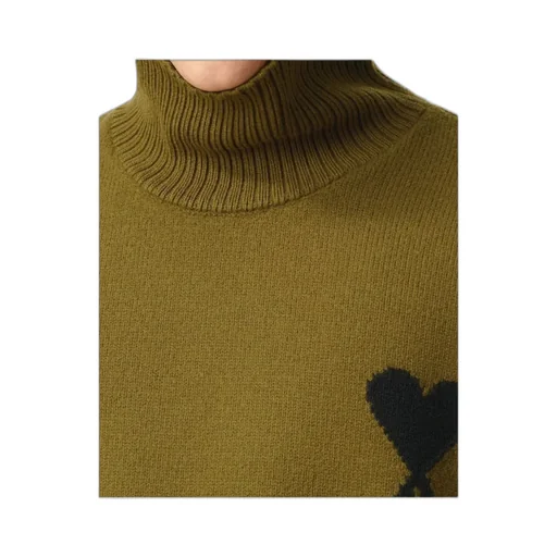 Ami Paris Ami De Coeur Funnel Knitted Jumper