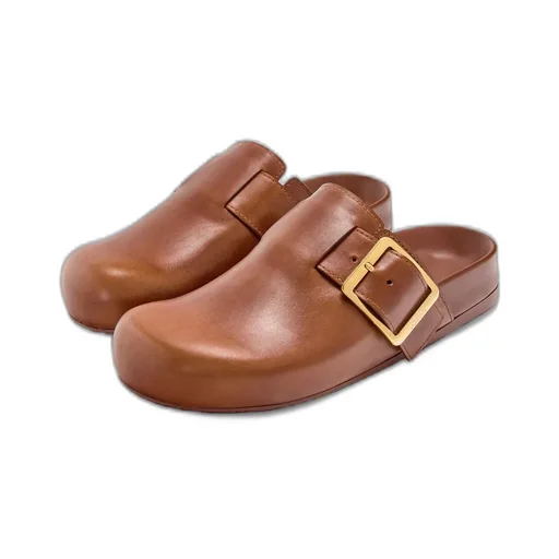 Ease Buckle Mule In Vegetable-Tanned Calfskin