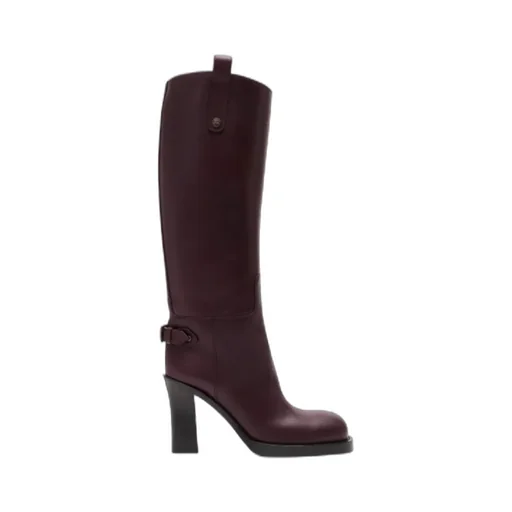 Leather Cavalier Heel Boots