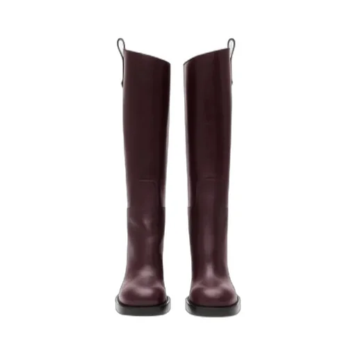 Leather Cavalier Heel Boots