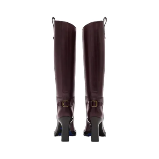 Leather Cavalier Heel Boots