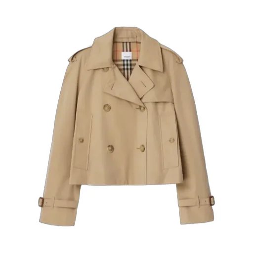 Burberry Cropped Gabardine Trench Jacket