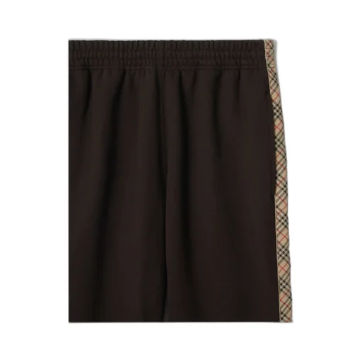 Check Trim Cotton Jogging Pants