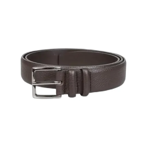 Pebble-Grain Leather Belt