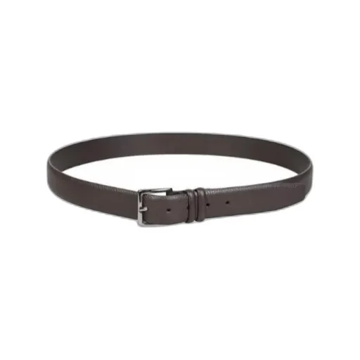 Pebble-Grain Leather Belt