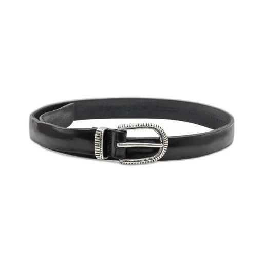 Orciani Orciani Black Leather Belt With Decorated Buckle