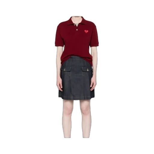Comme Des GarÇOns Play Heart Embroidered Polo Shirt