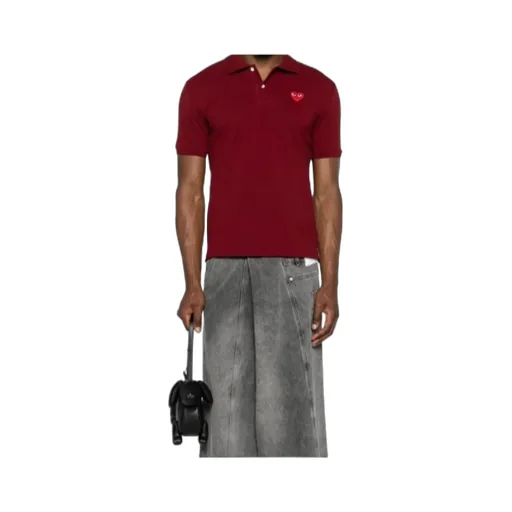Comme Des GarÇOns Play Heart Embroidered Polo Shirt
