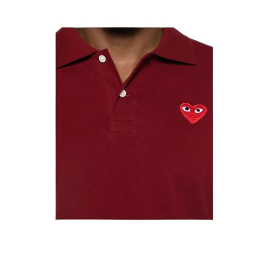 Comme Des GarÇOns Play Heart Embroidered Polo Shirt