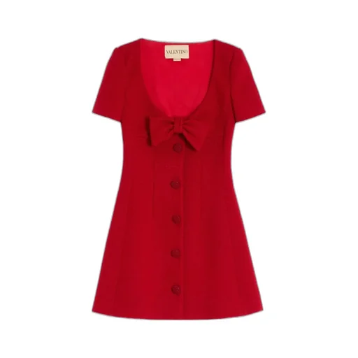 Short Dress In Plain Wool Tweed