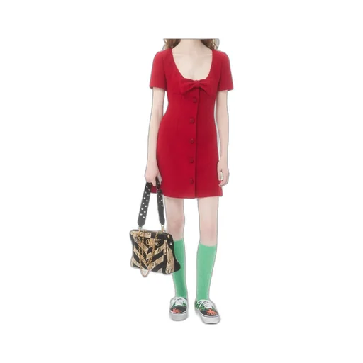 Short Dress In Plain Wool Tweed