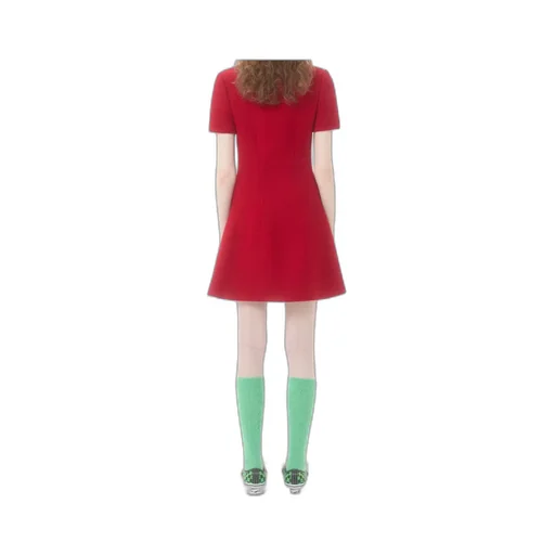 Short Dress In Plain Wool Tweed