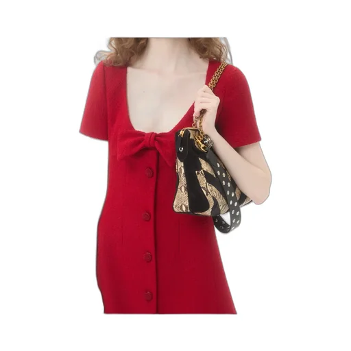 Short Dress In Plain Wool Tweed