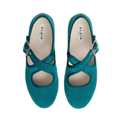 Criss Cross Ballet Flats In Velvet