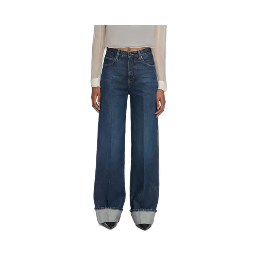 Frame Jeans The Cuffed Wide Leg Jeans