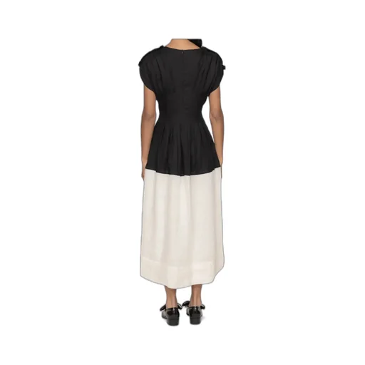 Pleated V-Neck Mini Dress