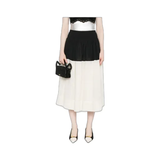 Two-Tone Midi Skirt