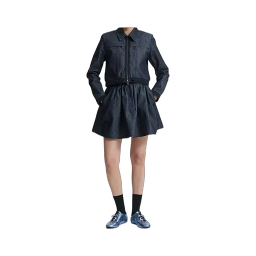 Banks Drawstring-Sleeve Denim Jacket