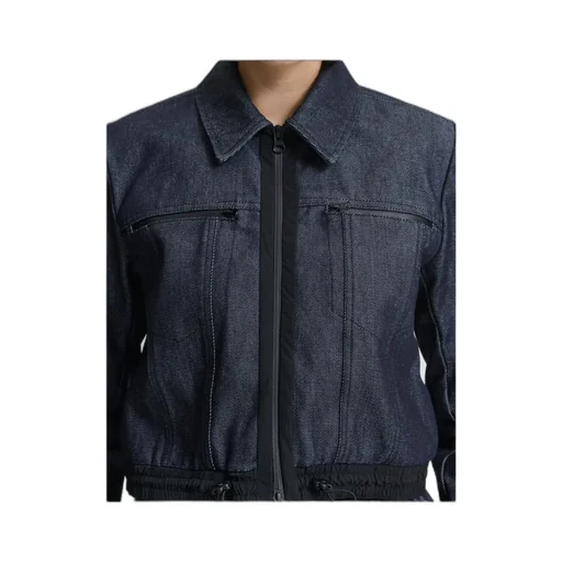 Banks Drawstring-Sleeve Denim Jacket
