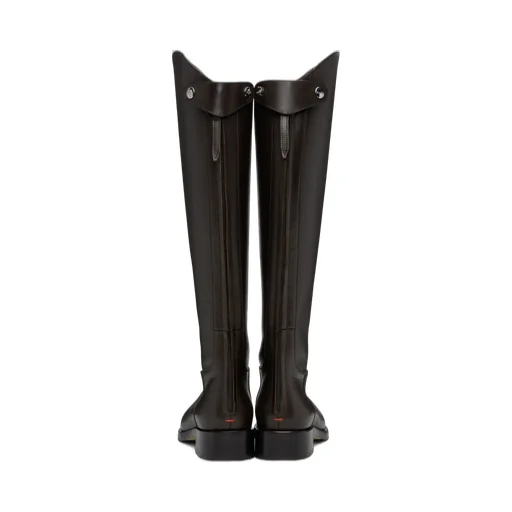 Zip-Fastening Leather Knee-High Boots