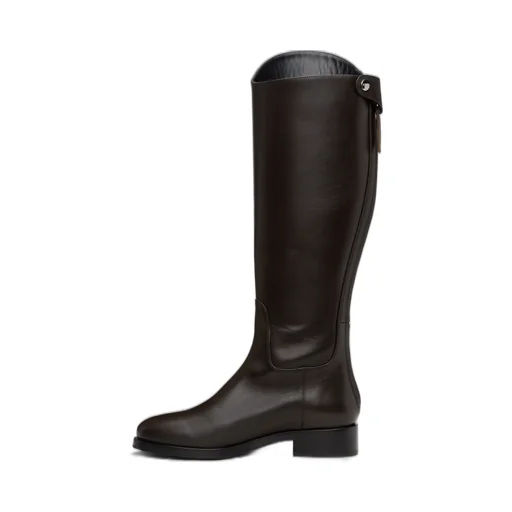 Zip-Fastening Leather Knee-High Boots