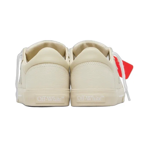 Off-White Round Toe Lace-Up Sneakers