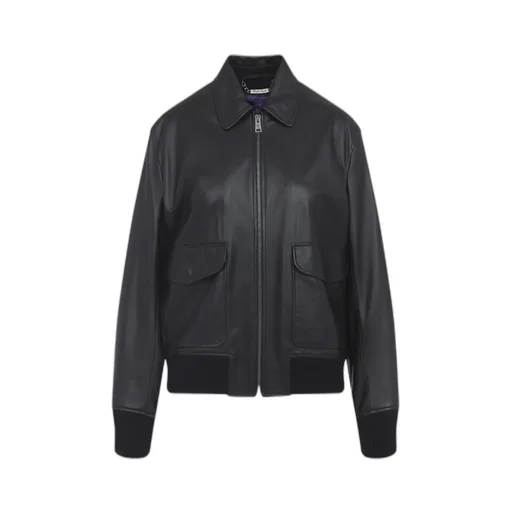 Ralph Lauren Collection Zip-Up Leather Bomber Jacket
