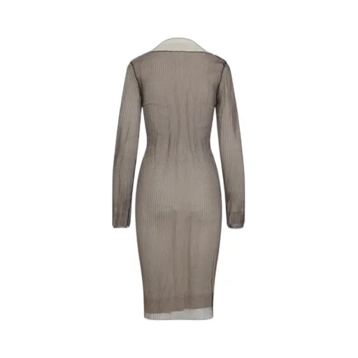 Mm6 Maison Margiela Ribbed V-Neck Cardigan Dress
