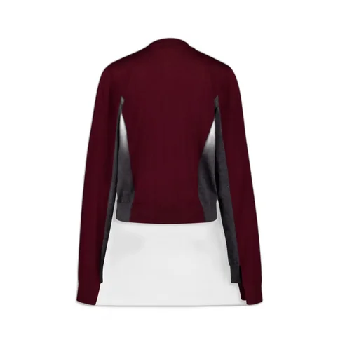 Colour-Block Wool Cardigan