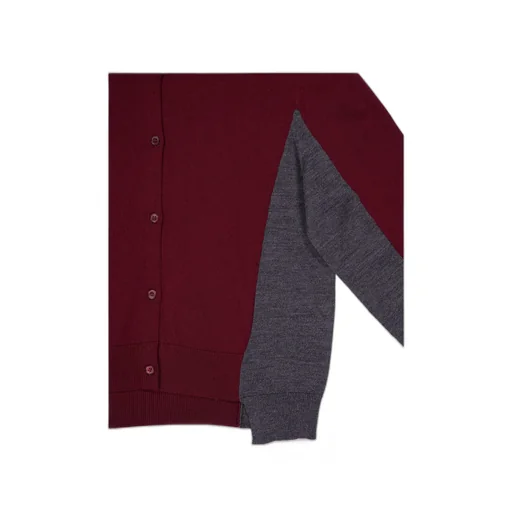 Colour-Block Wool Cardigan