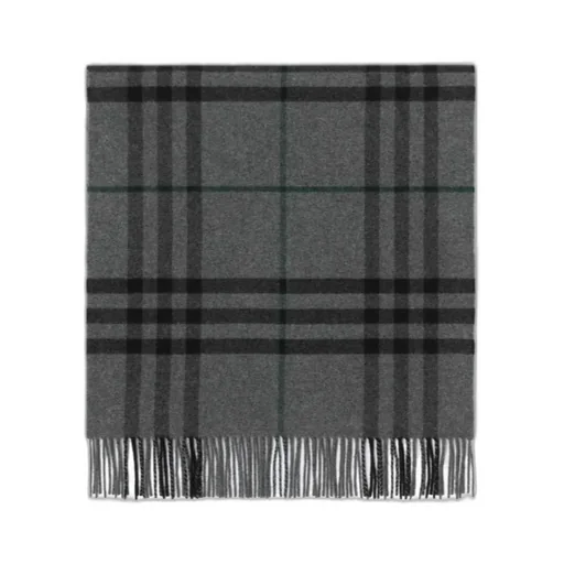 Burberry Checked Fringed-Edge Scarf