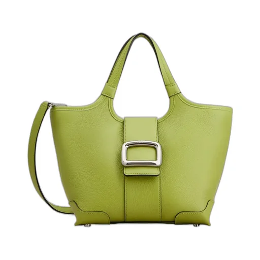 Viv' Choc Mini Shopping Bag In Leather