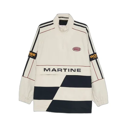 Panelled Logo-Emblem Half-Zip Sweater