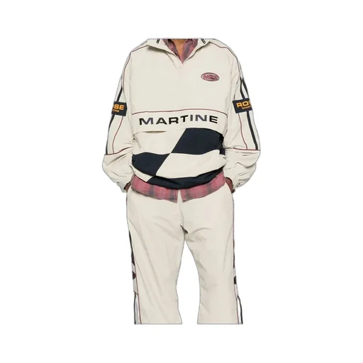 Panelled Logo-Emblem Half-Zip Sweater