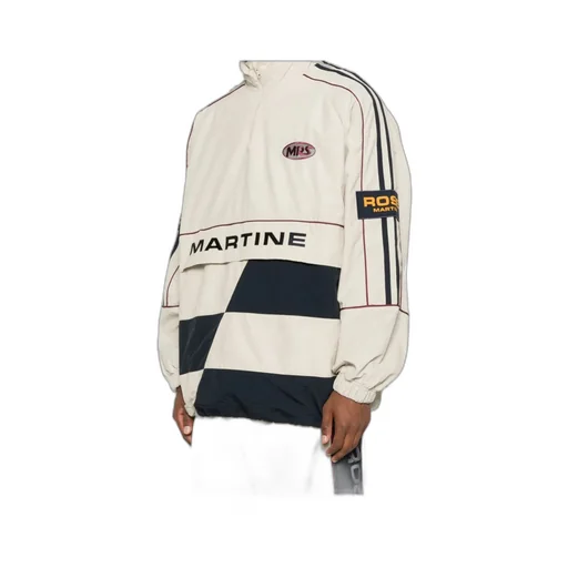 Panelled Logo-Emblem Half-Zip Sweater