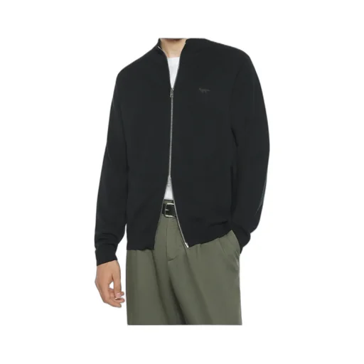 Maison Kitsuné Zip-Up Knitted Cardigan