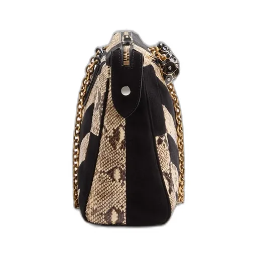 Valentino Garavani Panthea Python And Suede Chevron Motif Shoulder Bag