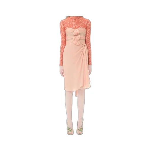 Lace-Embellishment Midi Dress