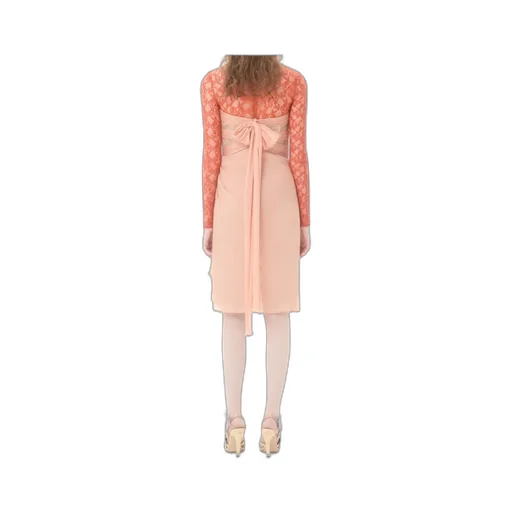 Lace-Embellishment Midi Dress