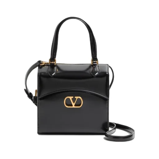 Valentino Garavani Vain-Case Bowling Bag In Shiny Calfskin