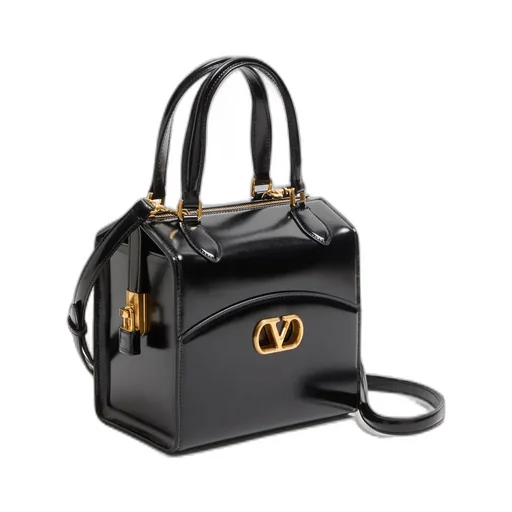 Valentino Garavani Vain-Case Bowling Bag In Shiny Calfskin