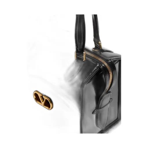 Valentino Garavani Vain-Case Bowling Bag In Shiny Calfskin