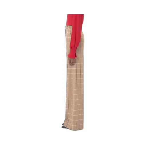 Valentino Windowpane-Checked Wide Leg Trousers